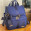 Mochila Maternidade 2 em 1 Glam Linho Azul Marinho com Fita Azul Marinho