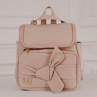 Mochila Maternidade 2 em 1 Linho Rosé Nós 
