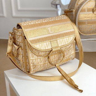 Bolsa Maternidade Louise Mini Origem Lurex Dourado