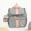 Mochila Maternidade 2 em 1 Glam Linho Cinza com Fita Rosé