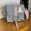 Bolsa Maternidade Louise Mini Glam Linho Cinza com Fita Rosé