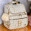 Mochila Maternidade 2 em 1 Tweed Bege com Dourado
