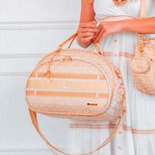 Bolsa Maternidade Média Origem Lurex Dourado