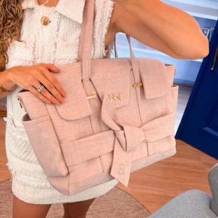 Bolsa Maternidade Cleo Linho Rosé Nós